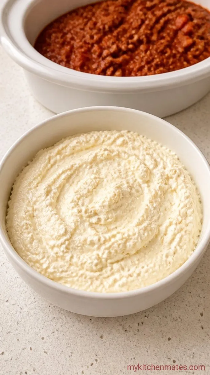 No-Boil Slow Cooker Lasagna Step 2: Mix the Ricotta Filling