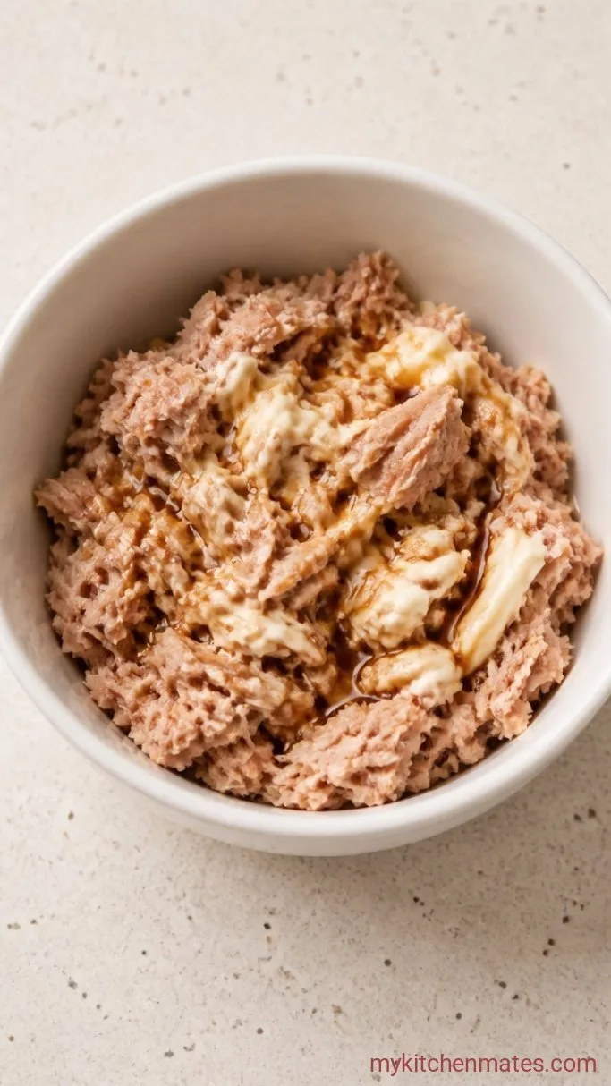 5-Minute Tuna Mayo Rice Bowl Step 2: Mix the Tuna Salad