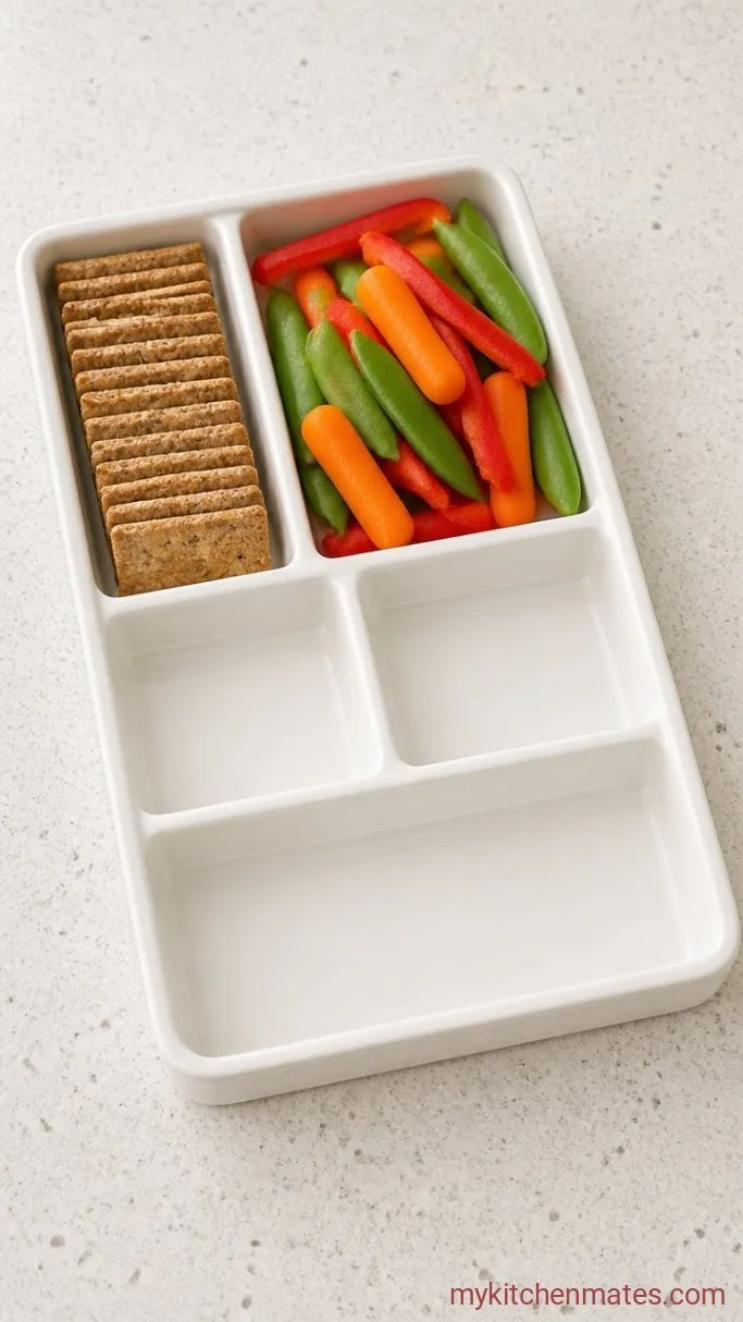 Step 2: Pack the Crunchy Veggies and Crackers
