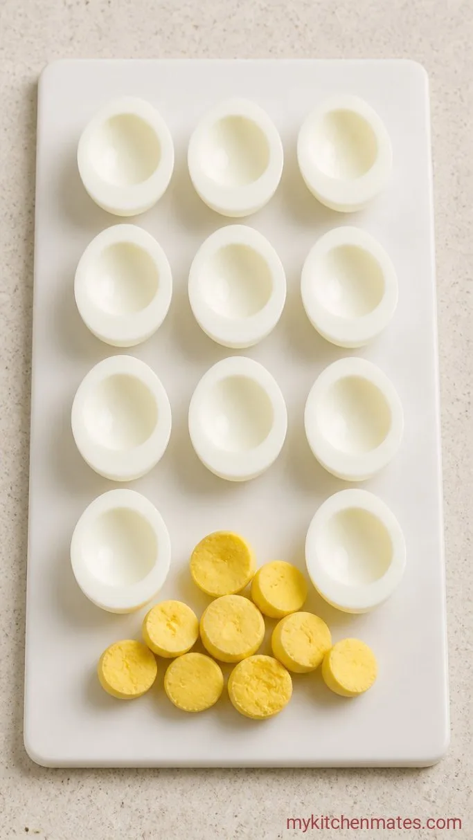 Step 2: Peel and Halve the Eggs