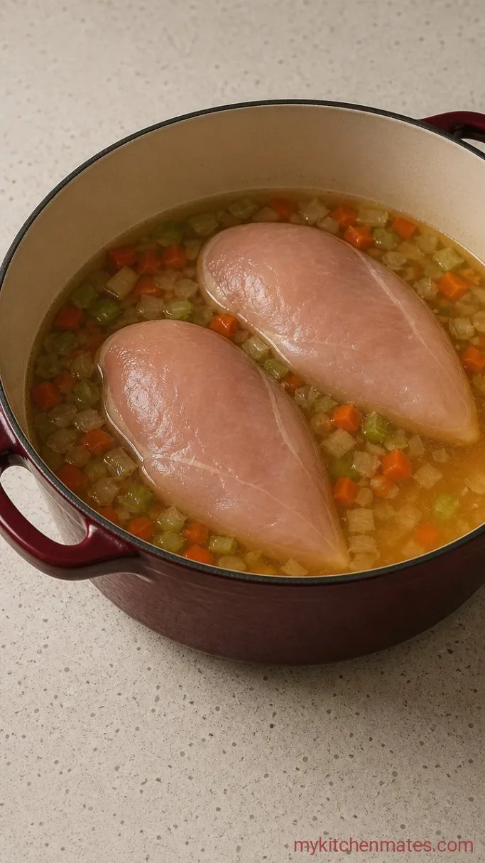 Step 2: Poach the Chicken in the Broth