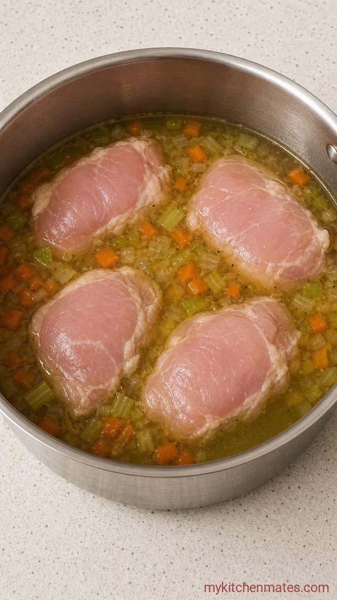 One-Pot Lemon Chicken Orzo Soup Step 2: Poach the Chicken