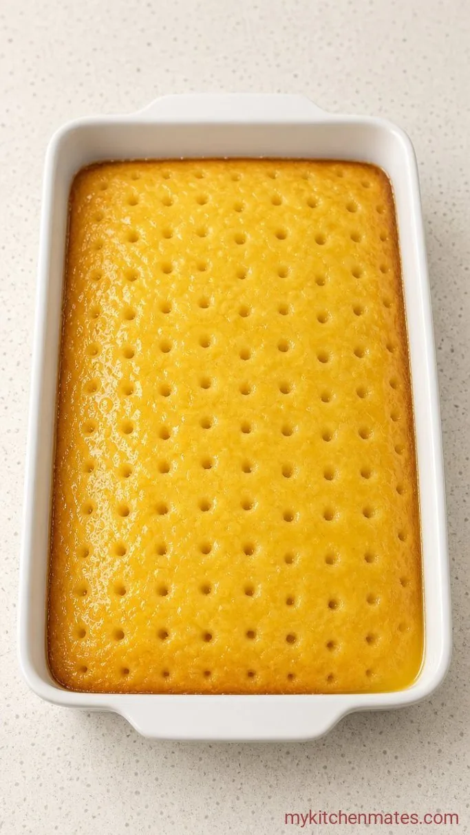 Step 2: Poke and Soak the Cake