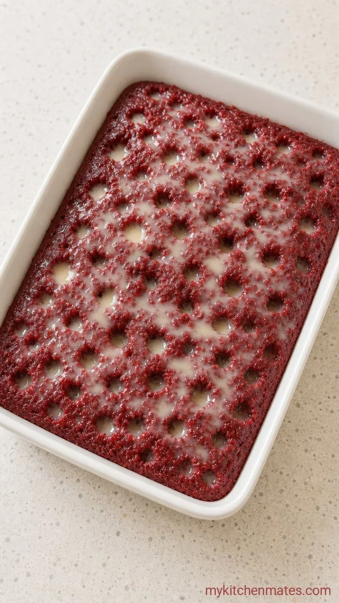 Step 2: Poke and Soak the Warm Cake