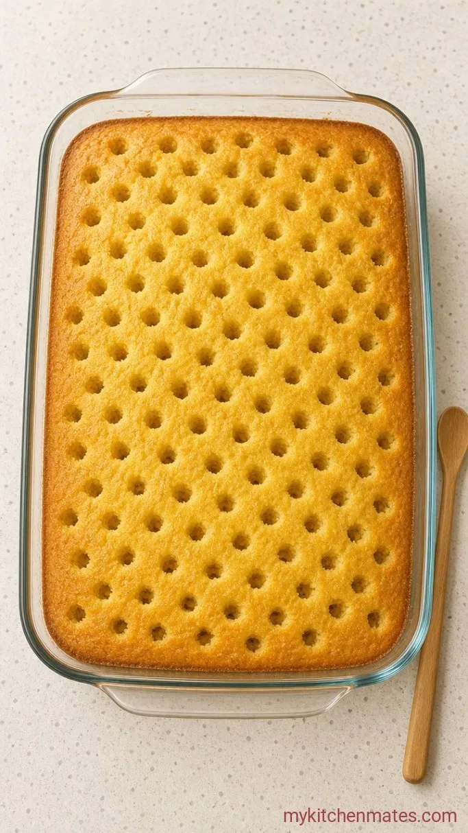 No-Mixer Banana Poke Cake (So Easy) Step 2: Poke the Cake