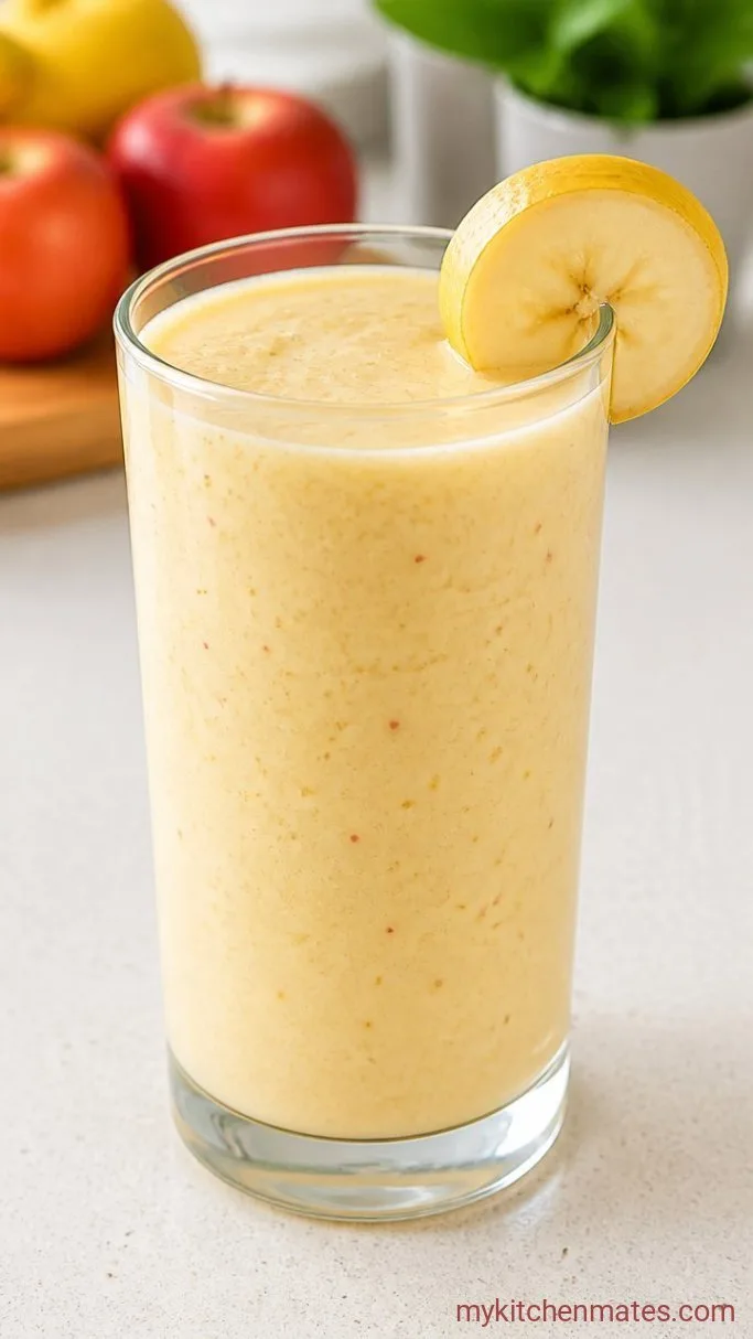 Quick 3-Ingredient Apple and Banana Smoothie Step 2: Pour and Serve