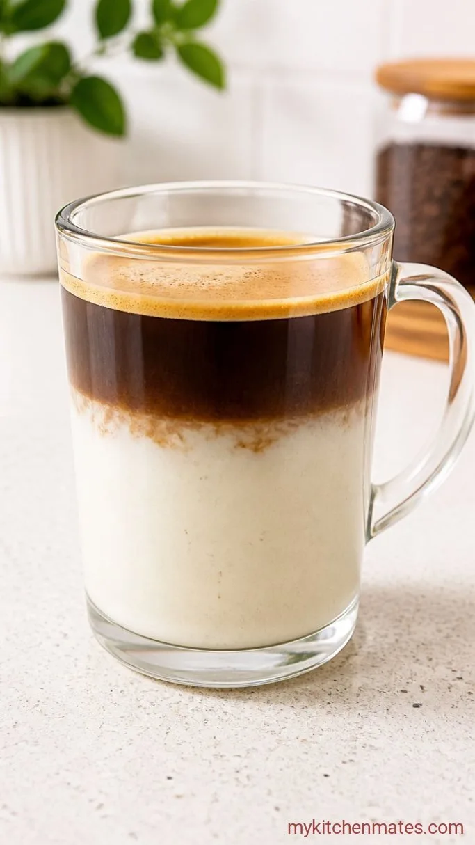 Step 2: Pour the Espresso Over the Milk