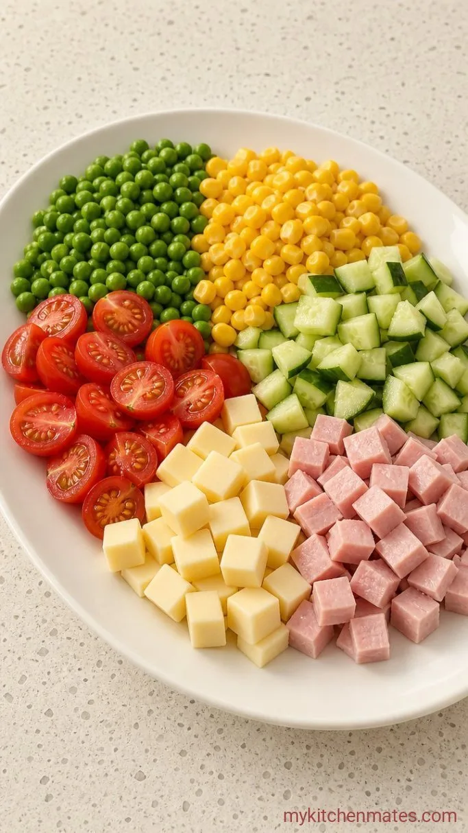 20-Minute Kid-Friendly Pasta Salad (No Mayo!) Step 2: Prep the Mix Ins