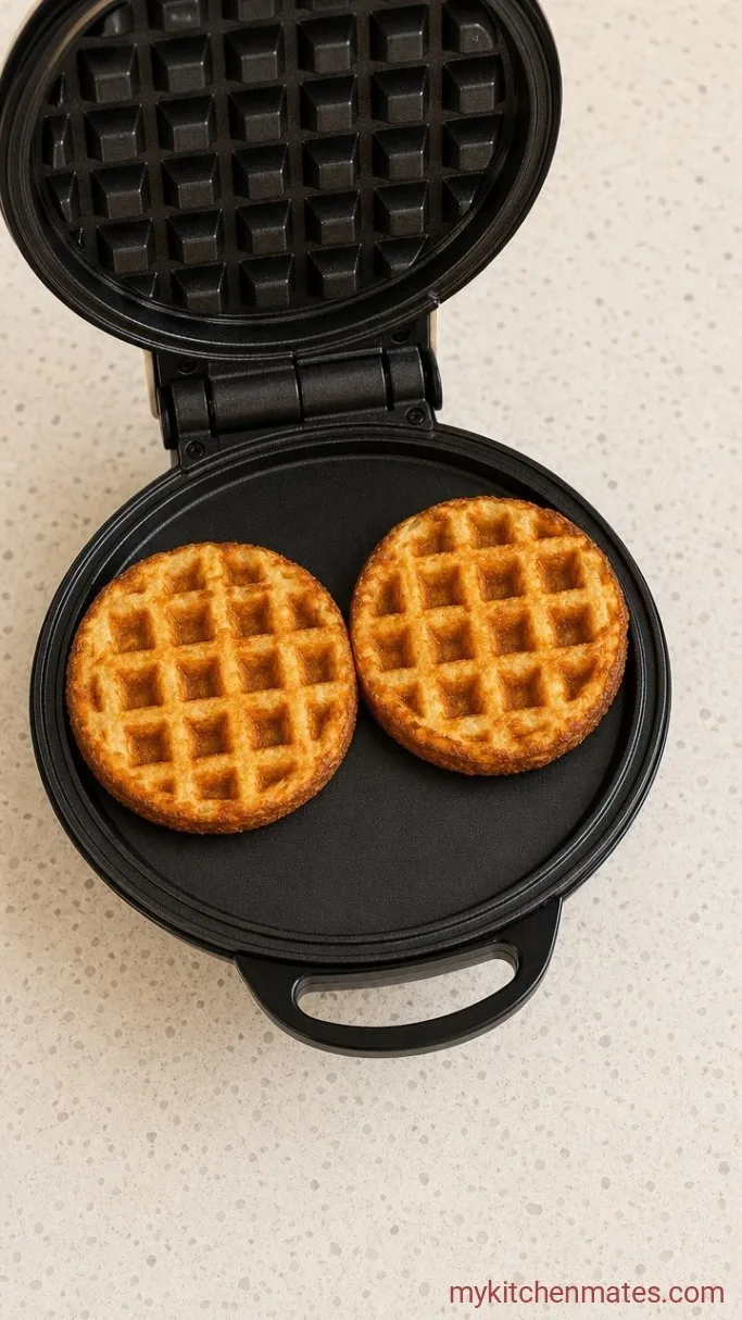Step 2: Press and Crisp the Chaffles