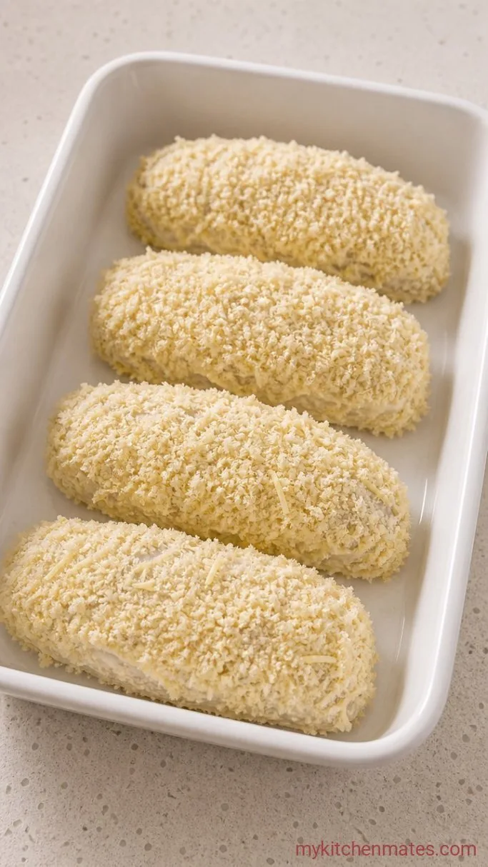 5-Ingredient Parmesan Crusted Cod (Ready in 25 Minutes) Step 2: Press on the Parmesan Panko Crust