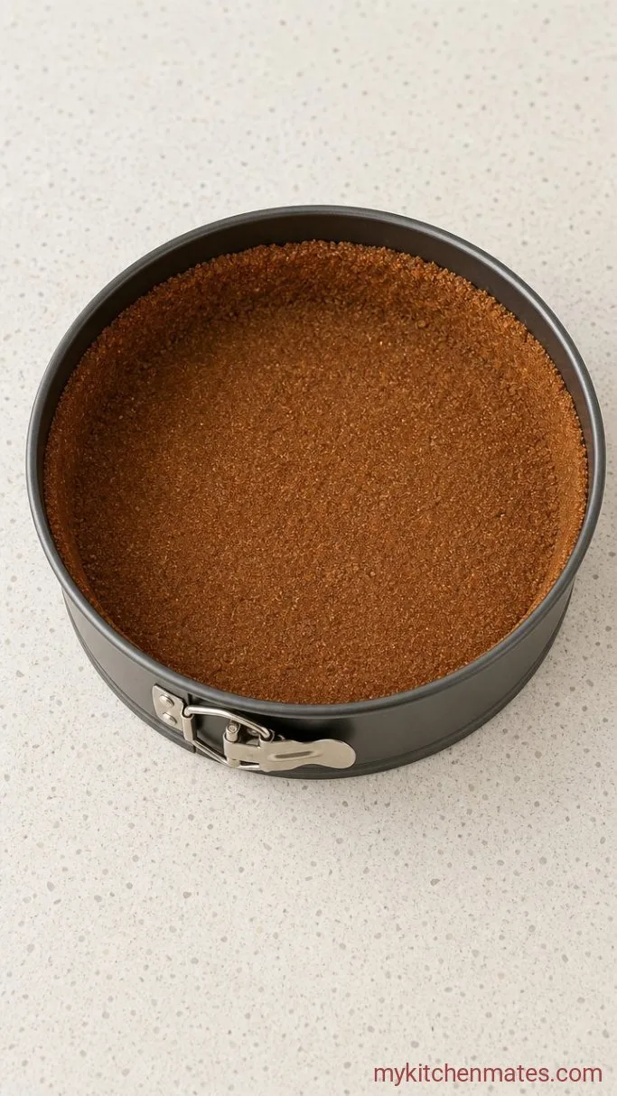 Sweet Potato Cheesecake with Gingersnap Crust Step 2: Press the Crust