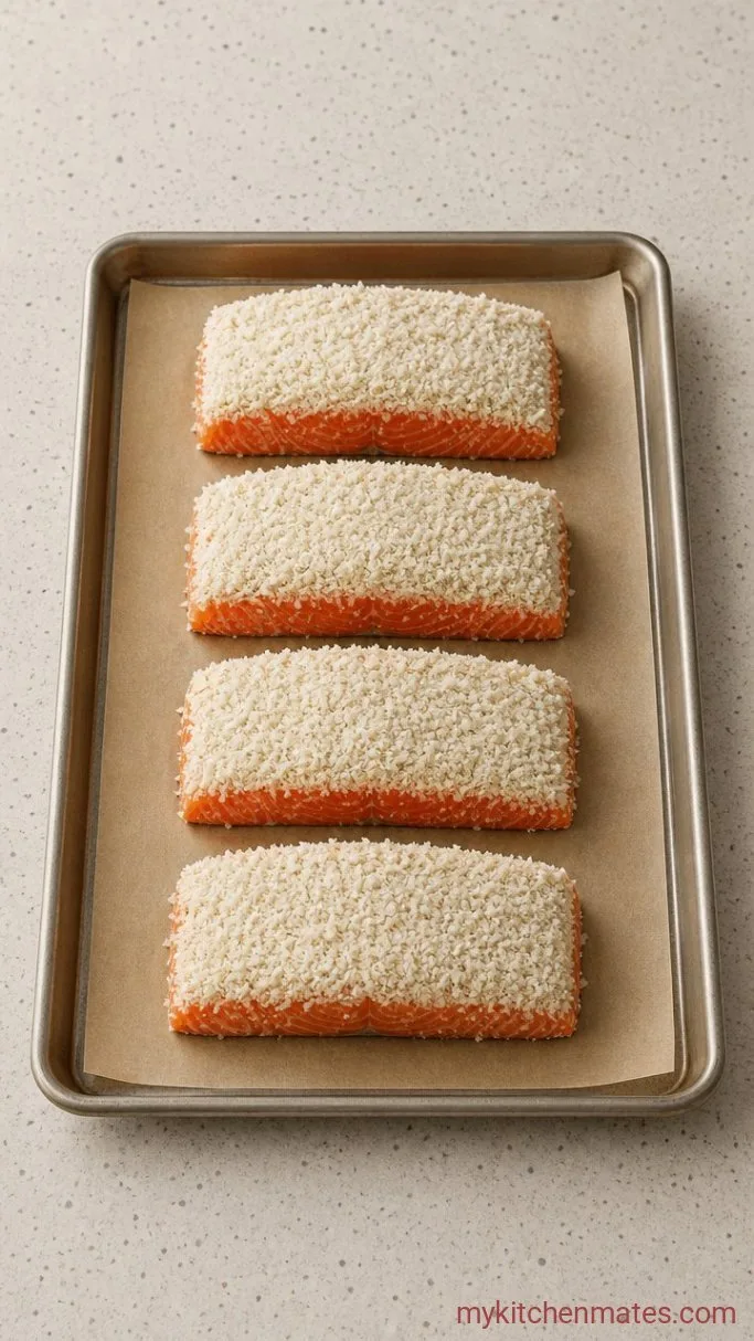 Step 2: Press the Panko Onto the Fish