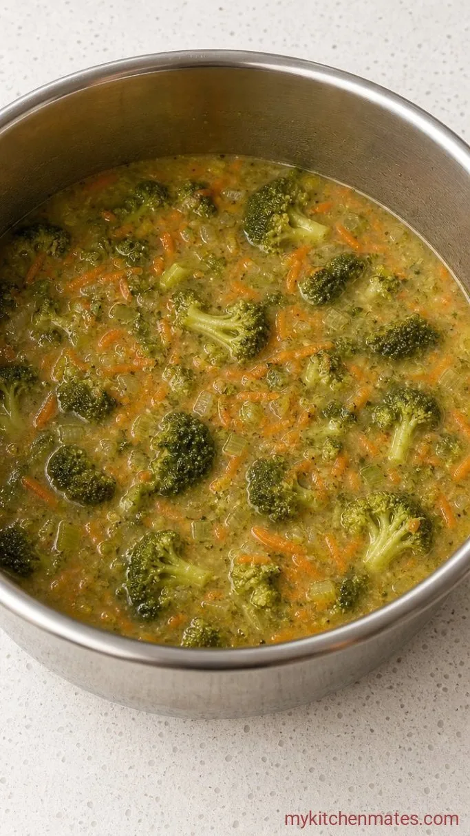 30-Minute Instant Pot Broccoli Cheese Soup Step 2: Pressure Cook the Broccoli