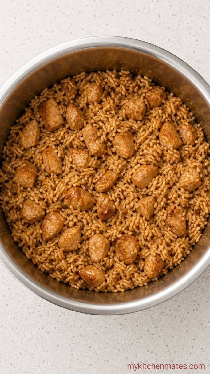 15-Minute Instant Pot Chicken Fried Rice Step 2: Pressure Cook the Rice