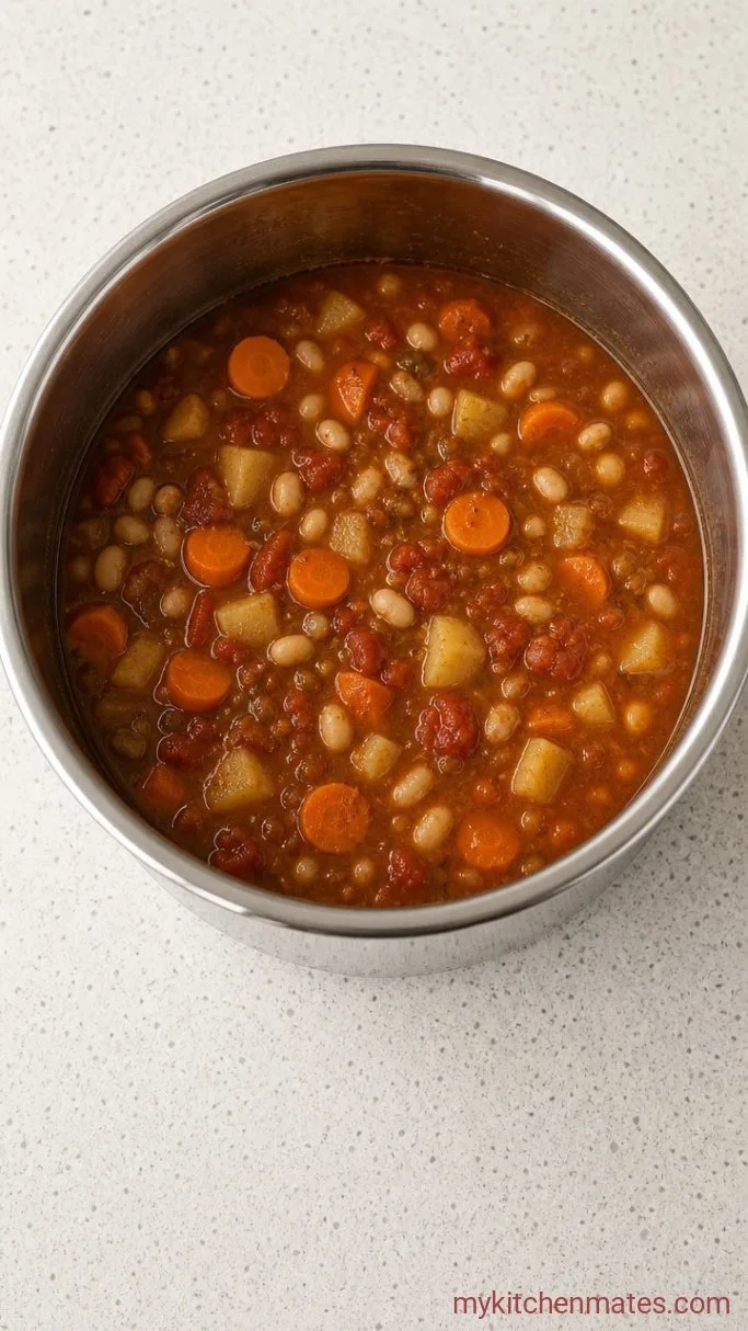 30-Minute Instant Pot Vegetable Soup Step 2: Pressure Cook the Soup Base