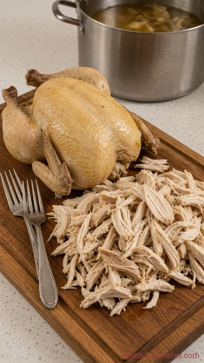 Homemade Chicken Noodle Soup Step 2: Remove and Shred the Chicken