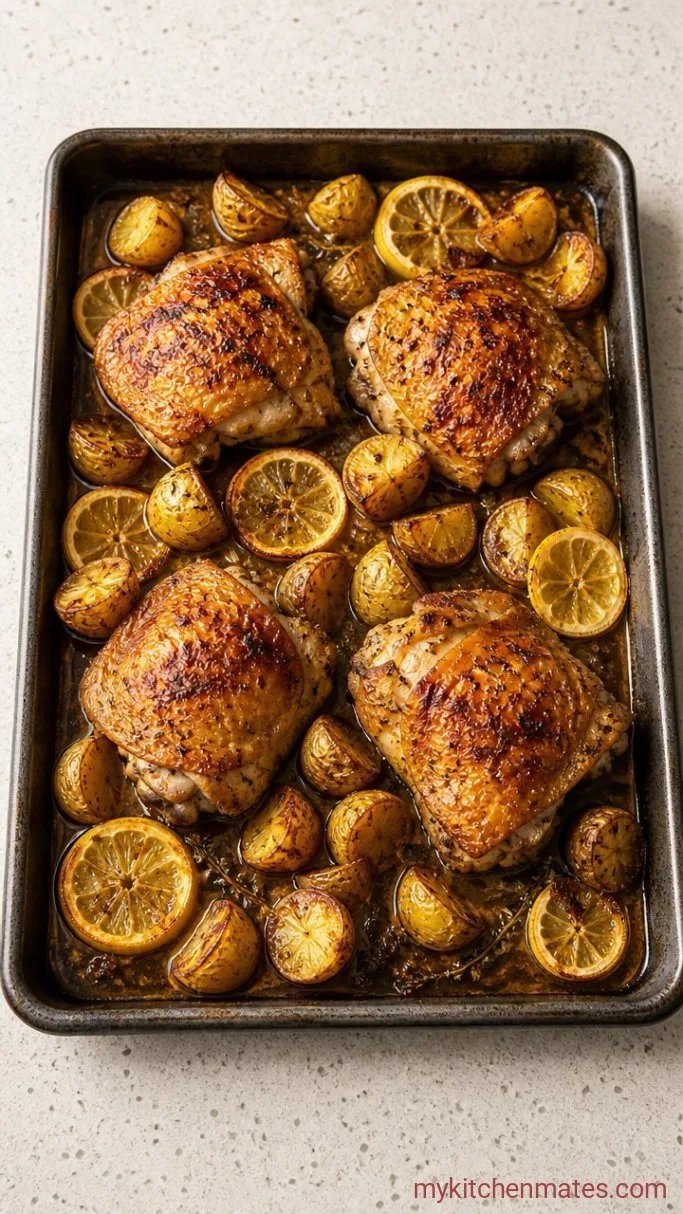 Crispy Sheet Pan Lemon Chicken Step 2: Roast Until Golden