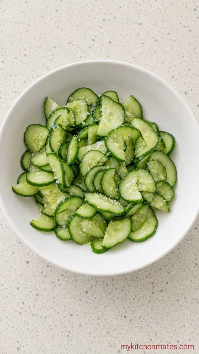Step 2: Salt and Squeeze the Cucumber