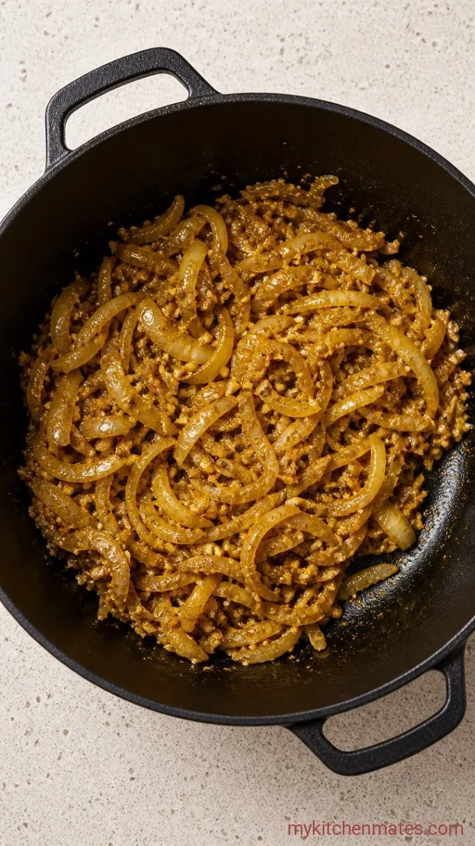 Step 2: Sauté Onion, Garlic, and Ginger with the Curry Powder