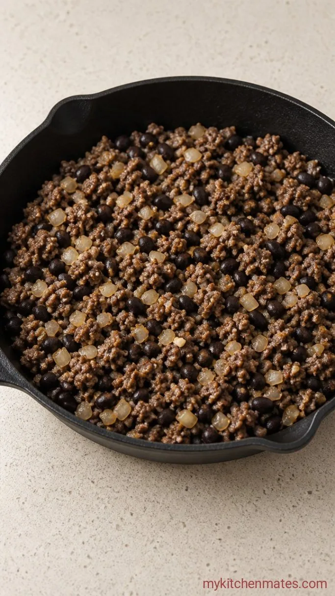 One-Pan Taco Skillet Dinner in 30 Minutes Step 2: Sauté the Aromatics and Beans