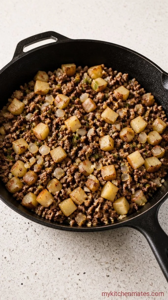 Authentic Mexican Picadillo Step 2: Sauté the Aromatics and Potatoes