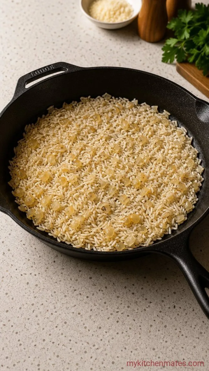 Step 2: Sauté the Aromatics and Rice