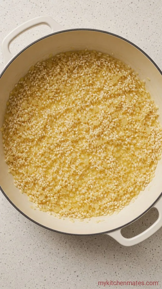 Step 2: Sauté the Aromatics and Toast the Rice