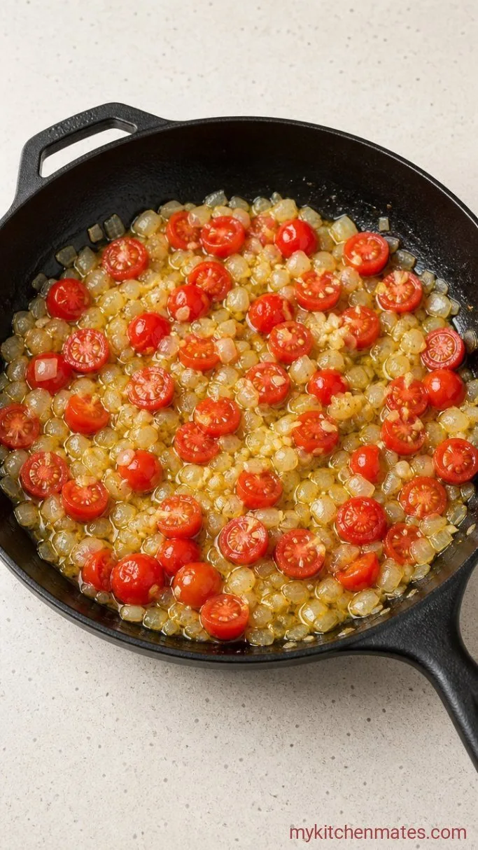 Step 2: Sauté the Aromatics and Tomatoes
