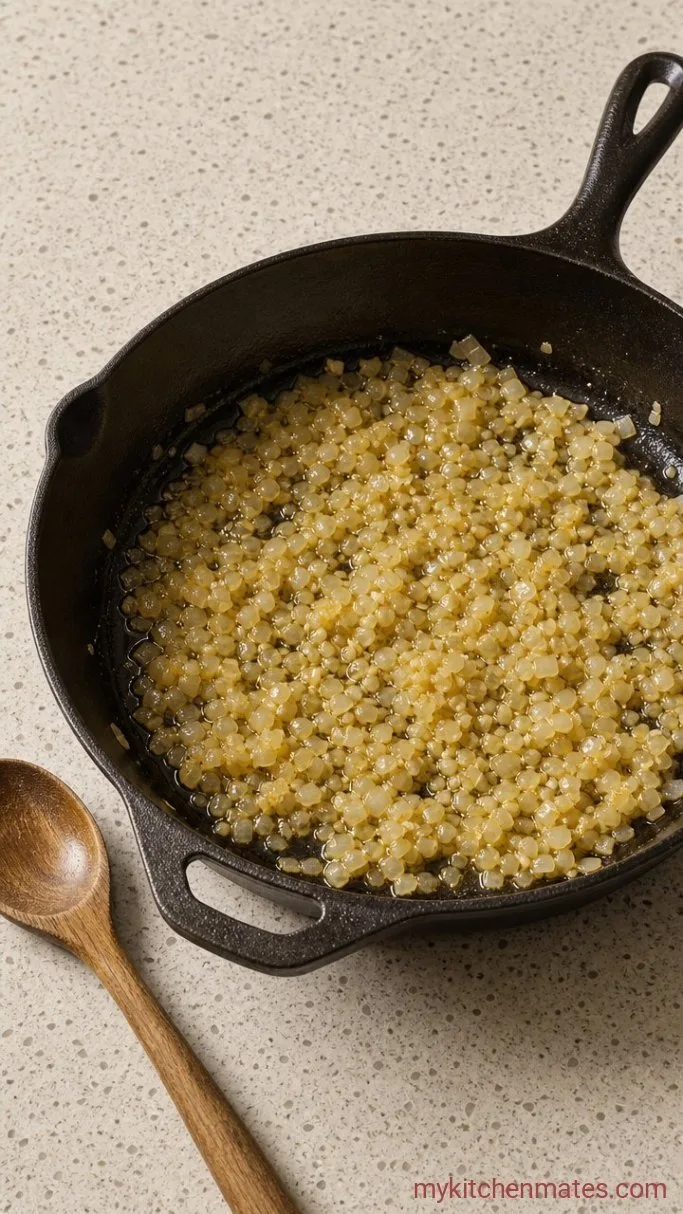 One-Pan Baked Chicken and Gravy Step 2: Sauté the Aromatics