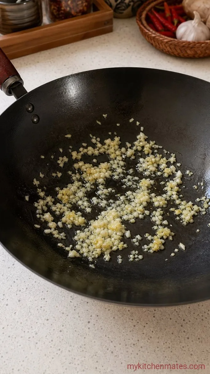 Quick Rotisserie Chicken Fried Rice Step 2: Sauté the Aromatics