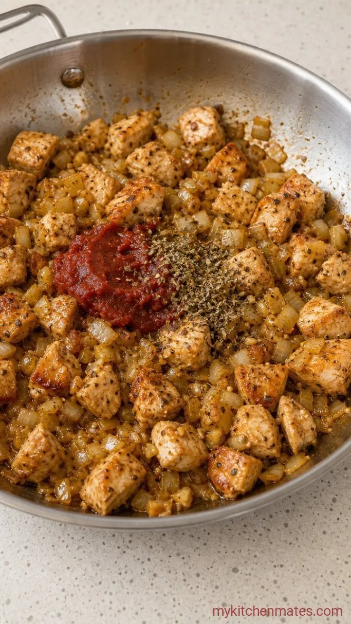 Creamy 30-Minute One Pot Chicken Pasta Step 2: Sauté the Aromatics