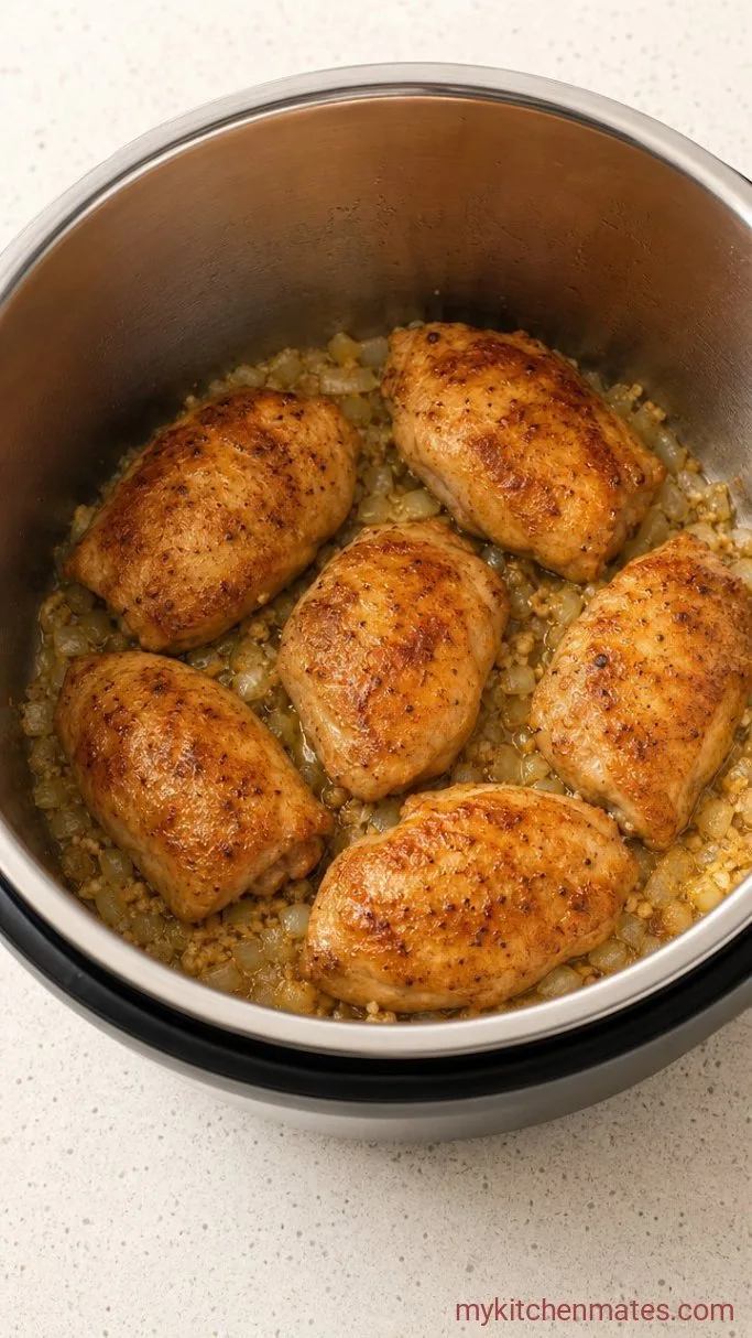 Creamy Instant Pot Chicken and Rice Step 2: Sauté the Aromatics