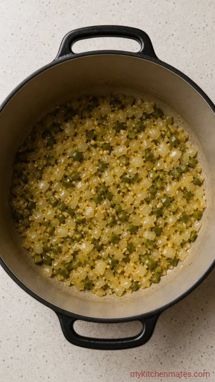 High Protein White Chicken Chili (Stovetop, 40 Minutes) Step 2: Sauté the Aromatics