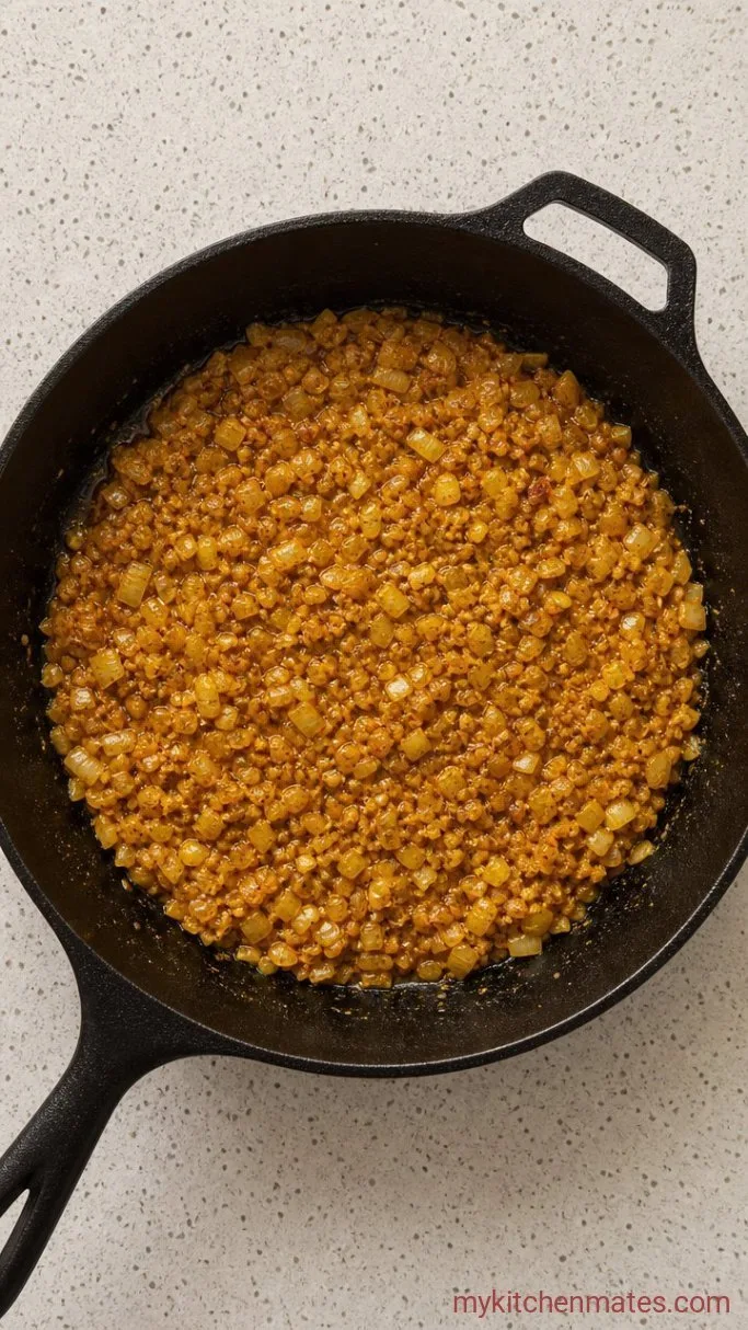Restaurant-Style Vegetarian Butter Chicken (Ready in 30 Minutes) Step 2: Sauté the Aromatics