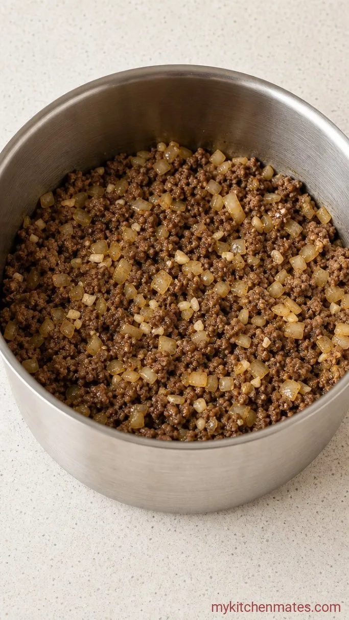 Quick One-Pot Creamy Beef and Garlic Pasta Step 2: Sauté the Aromatics