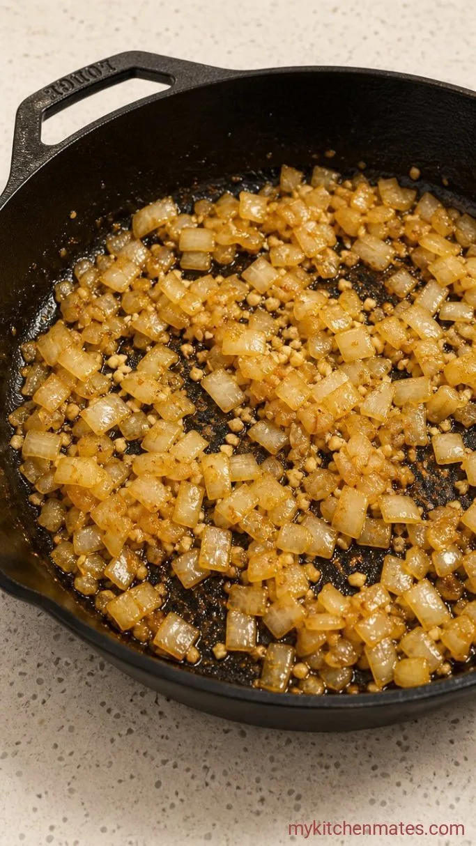 One-Pot Stovetop Beef Tips and Gravy Step 2: Sauté the Aromatics