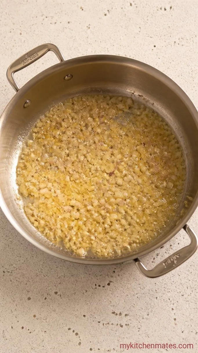 One-Pan Lemon Shrimp Orzo Step 2: Sauté the Aromatics