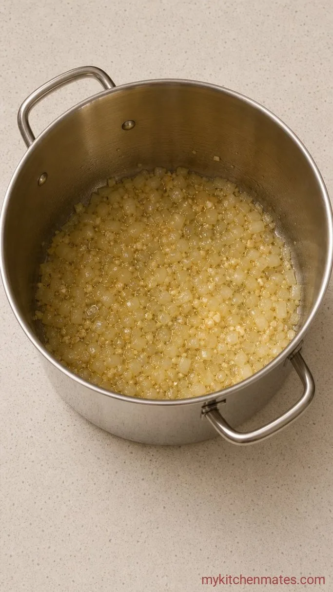 Creamy One-Pot Cheeseburger Potato Soup Step 2: Sauté the Aromatics