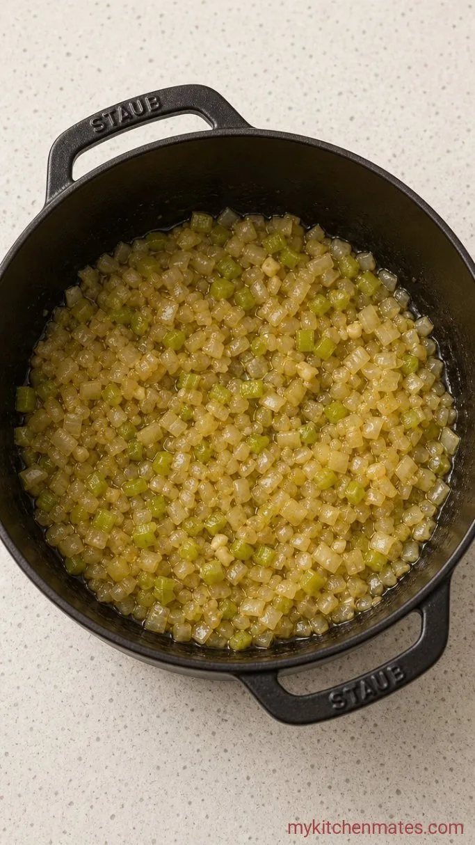 Hearty Old Fashioned Potato Soup Step 2: Sauté the Aromatics