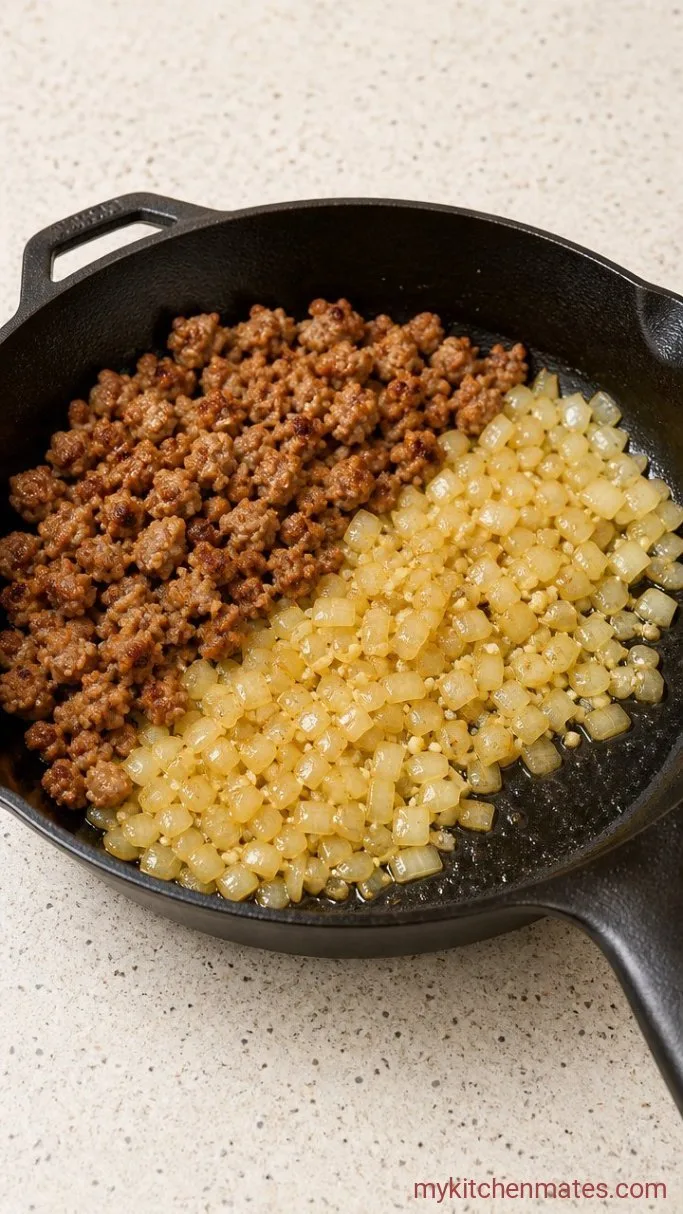 One-Pot Creamy Italian Sausage Pasta Step 2: Sauté the Aromatics