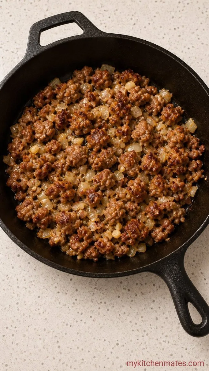 30-Minute Sausage Pasta Skillet Step 2: Sauté the Aromatics