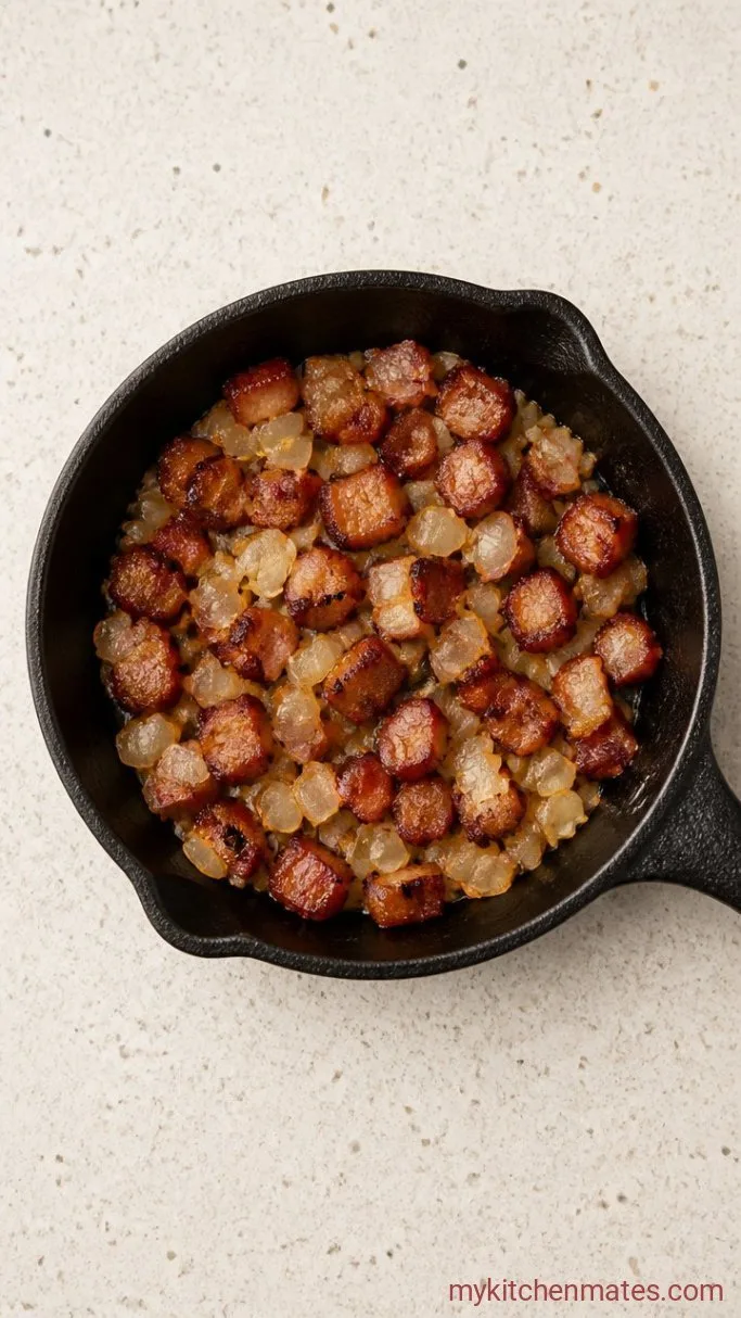 Step 2: Sauté the Bacon and Onion