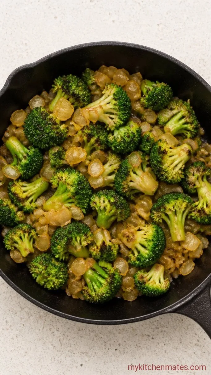 Broccoli Quiche with a Flaky Crust (No Soggy Bottom) Step 2: Sauté the Broccoli and Onion