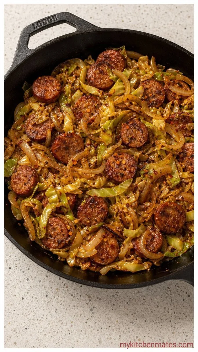 30-Minute One-Pan Cabbage, Shrimp, and Sausage Step 2: Sauté the Cabbage