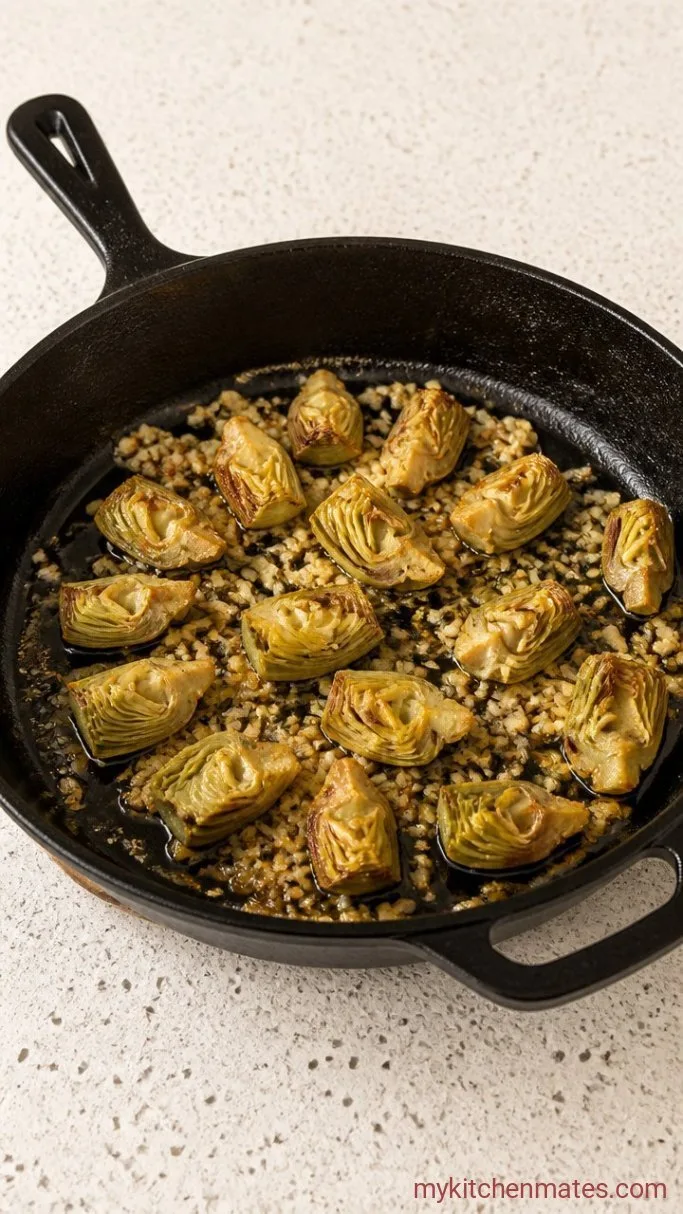 Step 2: Sauté the Garlic and Artichokes