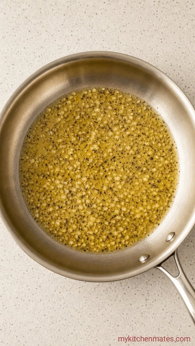 One-Pan Creamy Garlic Chicken Pasta Step 2: Sauté the Garlic and Seasoning