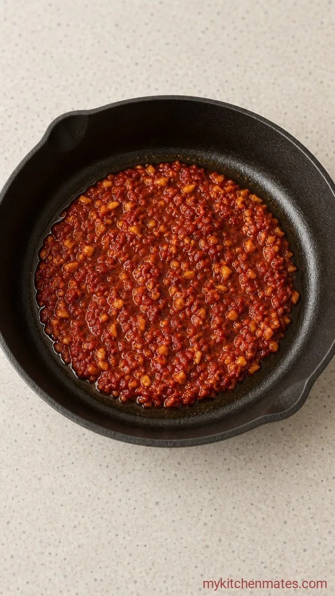 Step 2: Sauté the Garlic and Tomato Paste