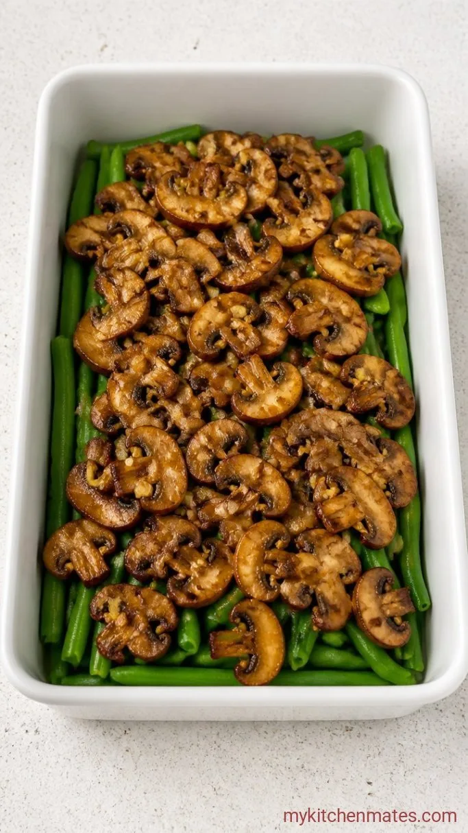 Fresh Green Bean Casserole from Scratch Step 2: Sauté the Mushrooms and Shallot