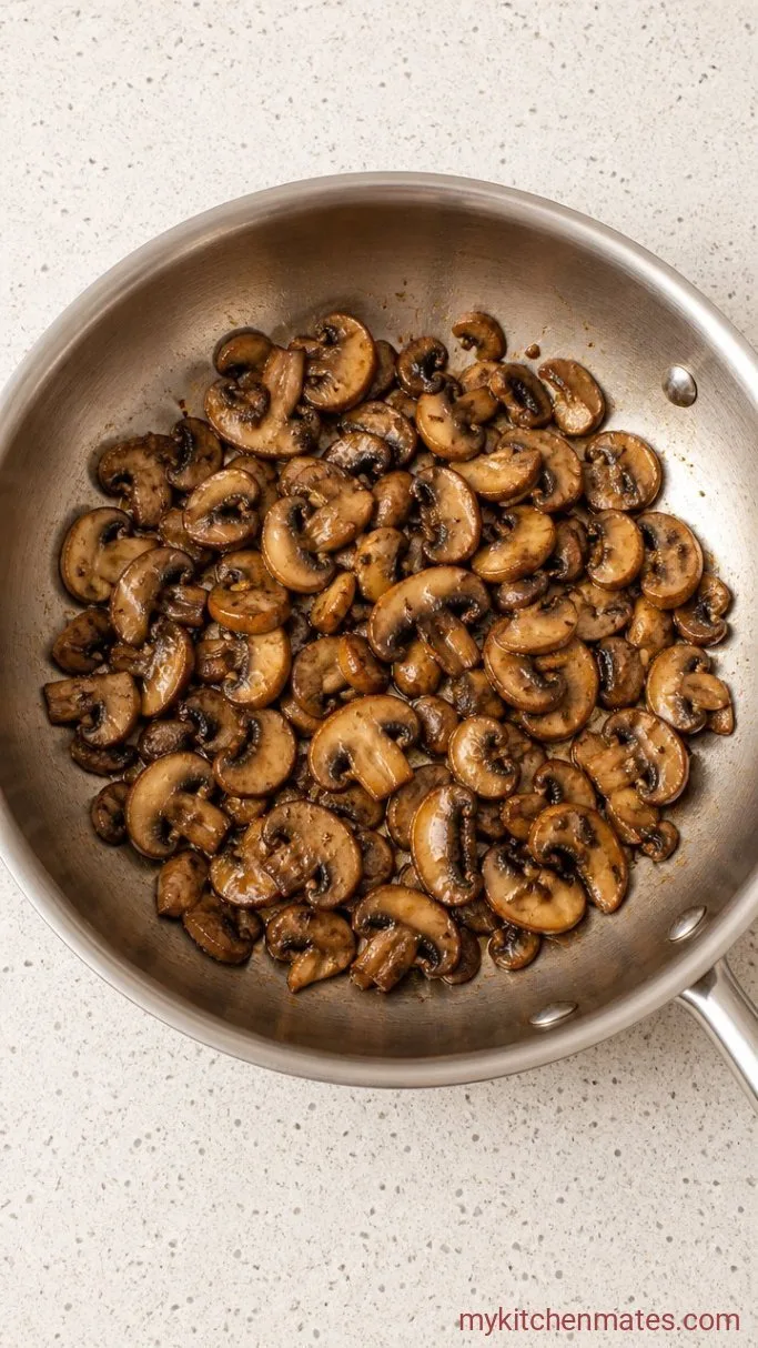 30-Minute Creamy Chicken Mushroom Pasta Step 2: Sauté the Mushrooms