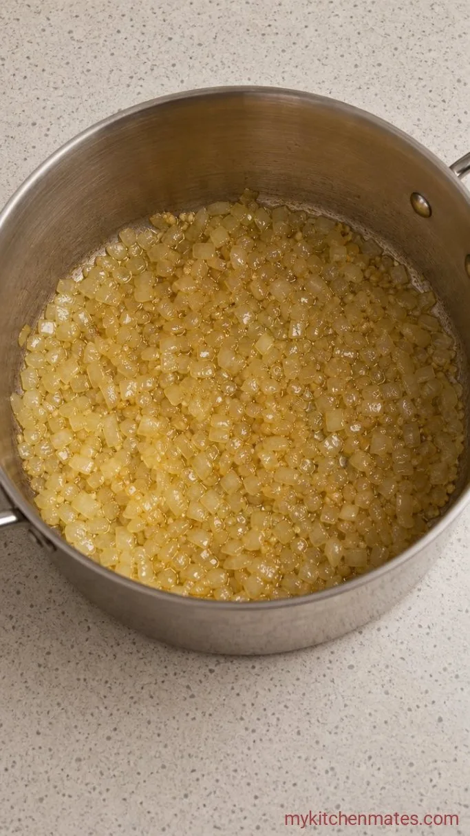 Creamy Outback Potato Soup (Just Like the Steakhouse) Step 2: Sauté the Onion and Garlic